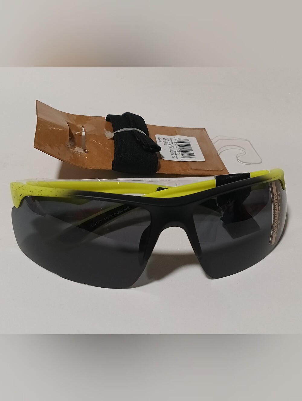 Panama Jack Men Polarized Sport Sunglasses Black Neon Yellow Frame Strap Cord .